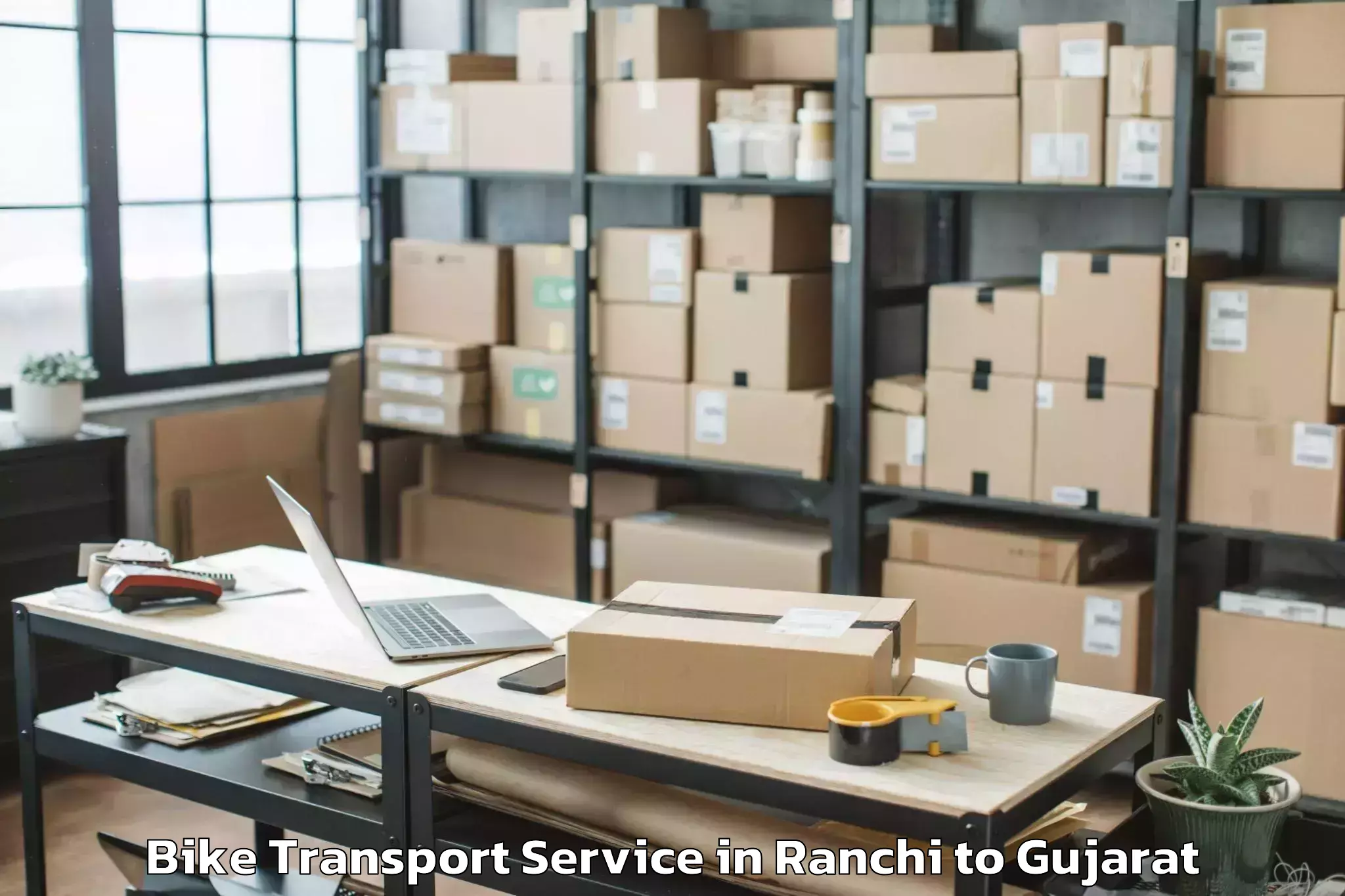 Trusted Ranchi to Kandla Port Bike Transport